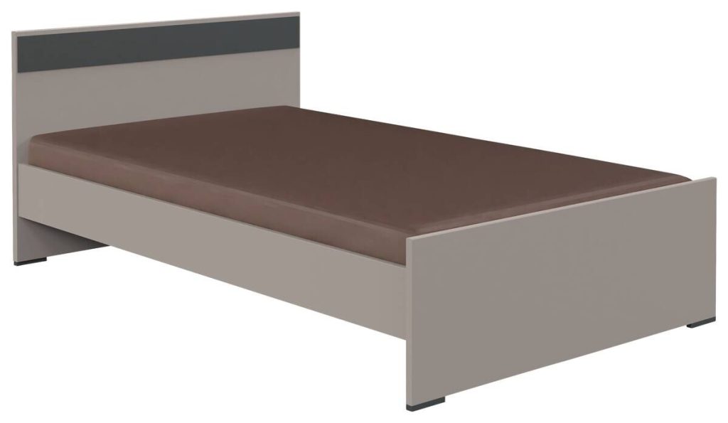 Poco Bett Bahamas in Saharagrau, 120 cm breit – Produktfoto