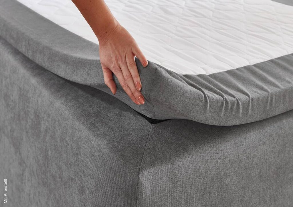 Poco Boxspringbett Jeff – vernähter Komfortschaum-Topper in der Nahaufnahme