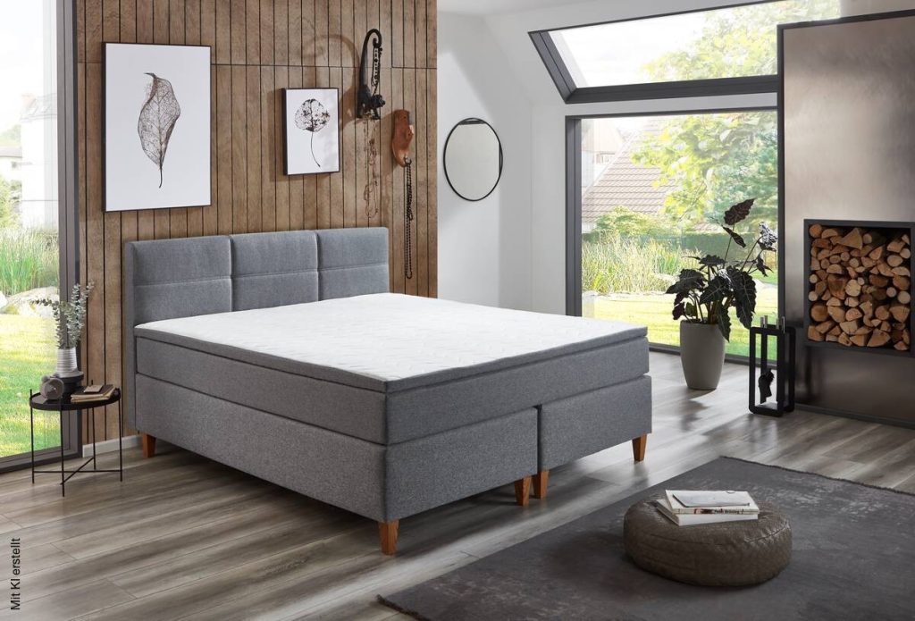 Poco Boxspringbett Kenora ohne Bettwäsche im Schlafzimmer