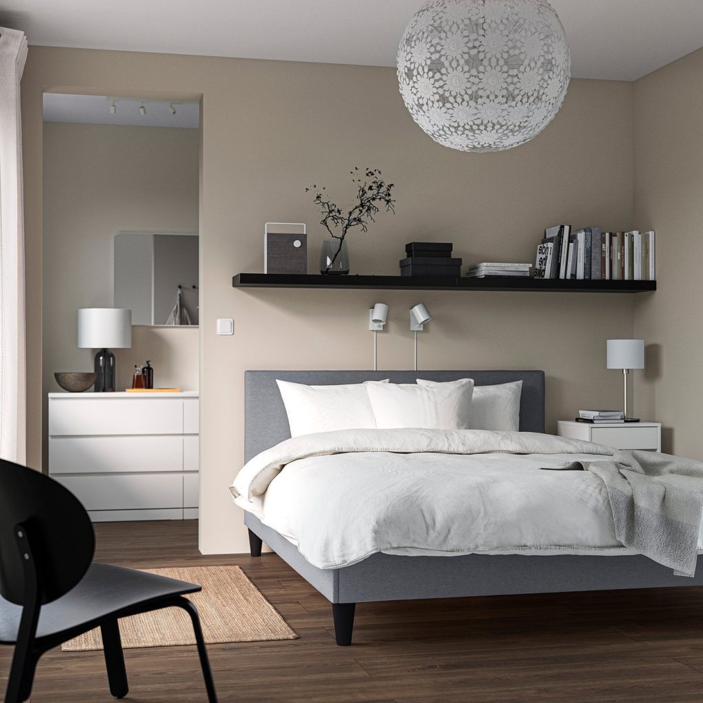 IKEA SÄBÖVIK Boxbett komplett im Schlafzimmer