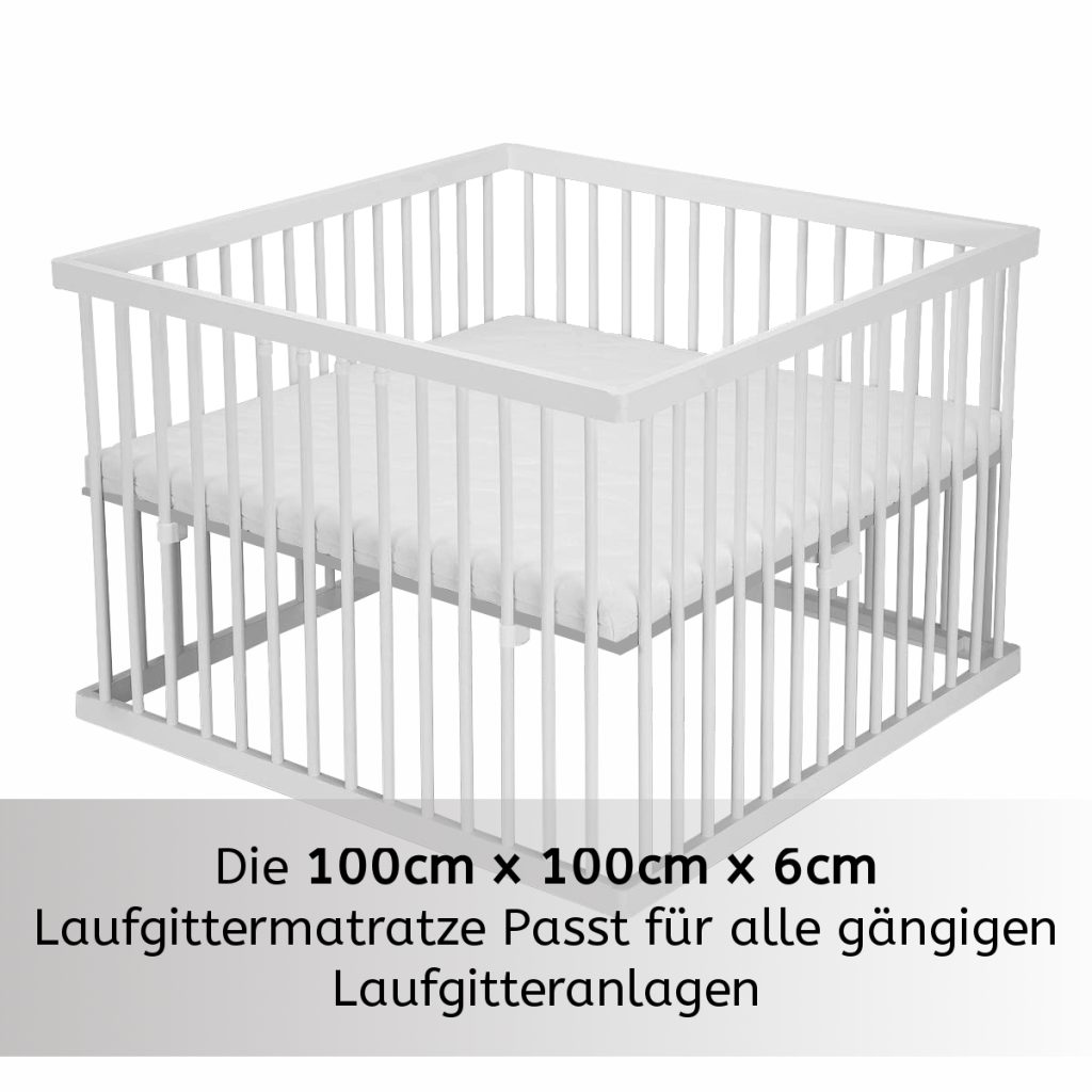 Stillerbursch Laufgittermatratze 100x100 in einem quadratischen Laufgitter