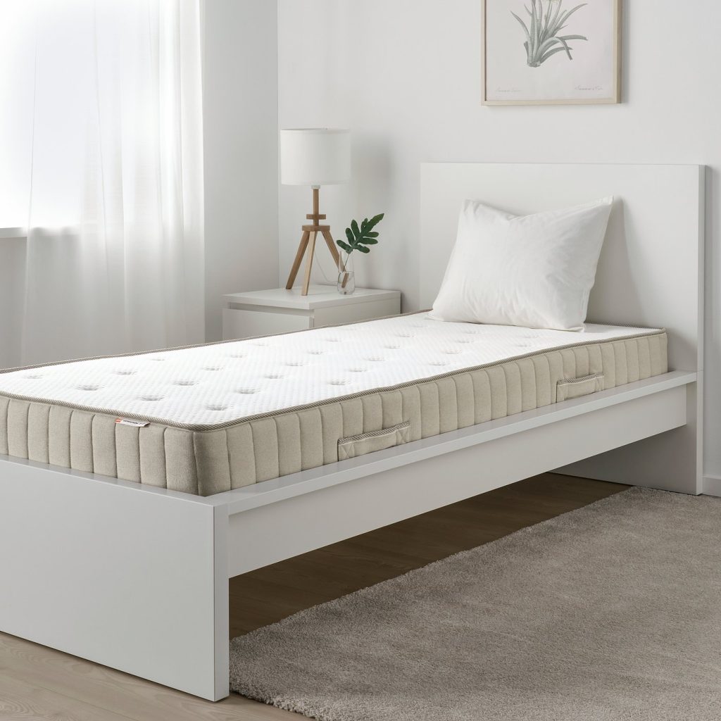 IKEA VATNESTRÖM Matratze auf einem Einzelbett im Schlafzimmer