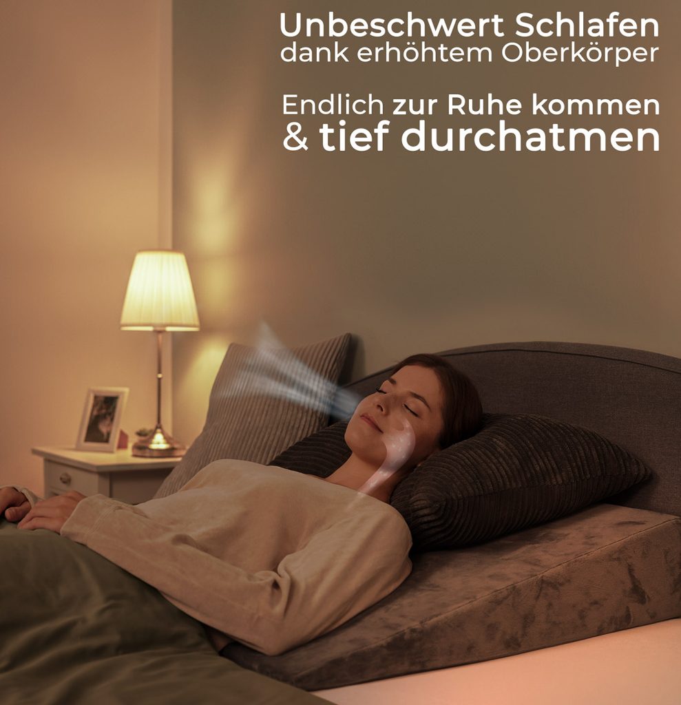 Well B4 Refluxkissen im Bett mit erhöhtem Oberkörper