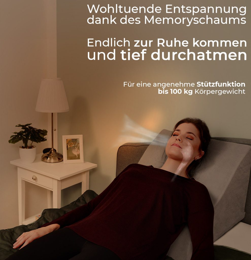 Well B4 Lesekissen als Rückenlehne im Bett, Stützfunktion bis 100 kg