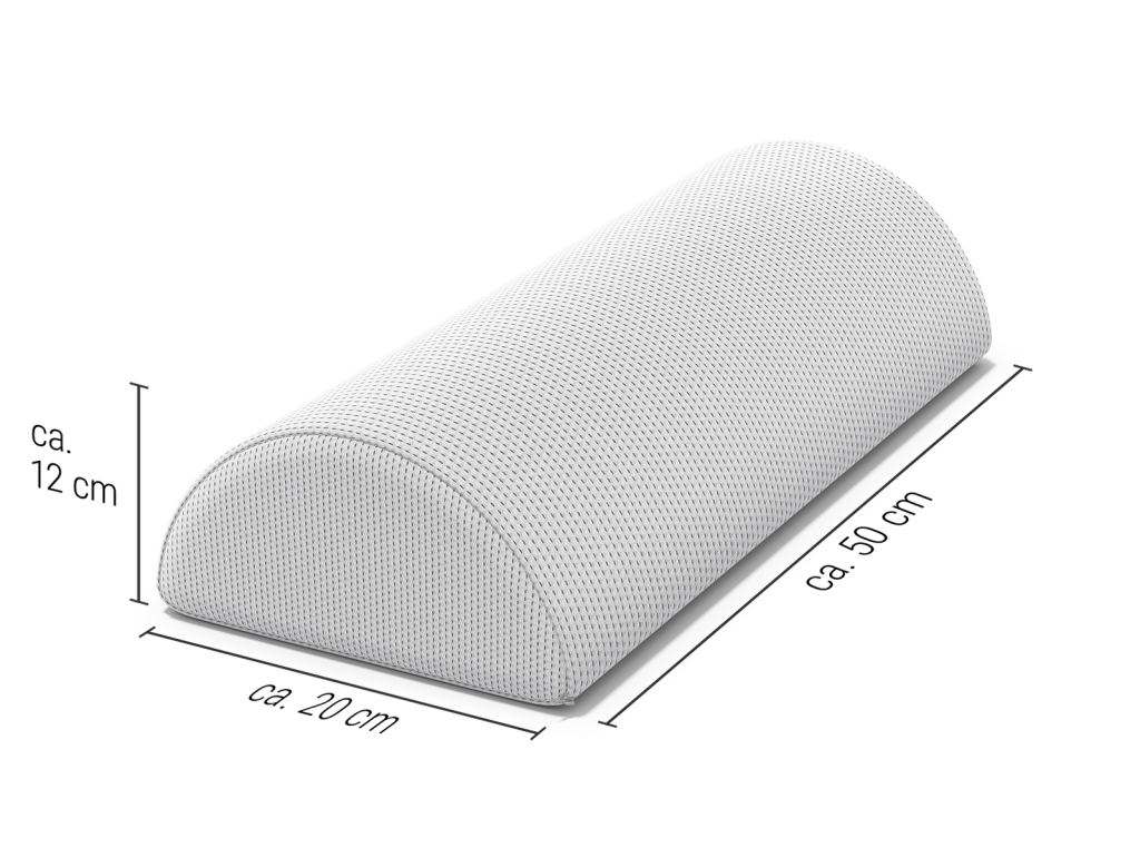 bett1 BODYGUARD Knie- und Nackenrolle mit Maßangaben 50 x 20 x 12 cm