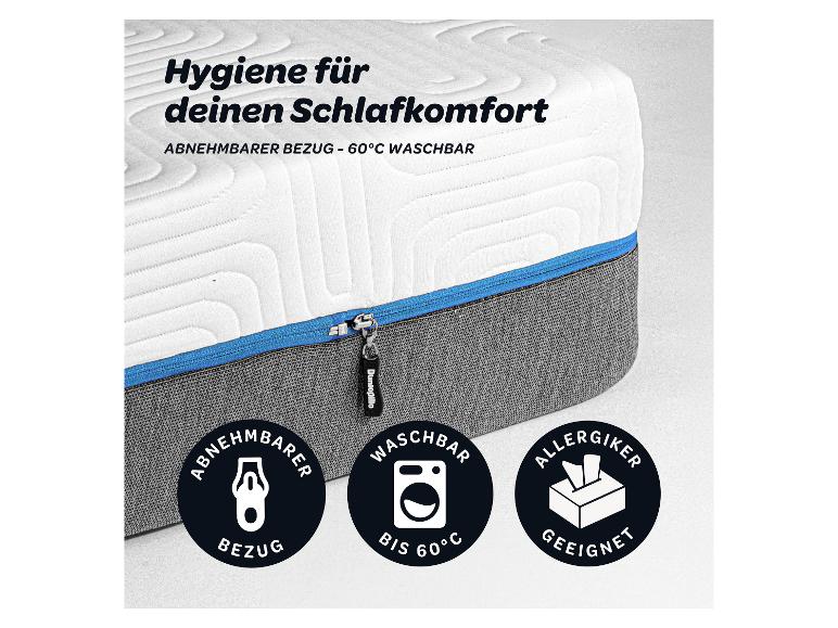 Abnehmbarer Bezug der Dunlopillo Balance KS mit Reißverschluss, bis 60 Grad waschbar