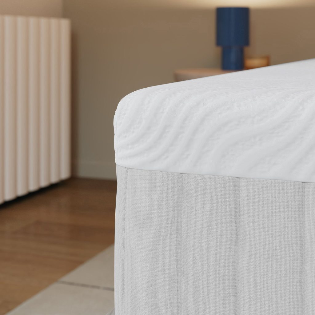 Slome Hybride Latex-Matratze H3 – Nahaufnahme der Ecke mit gestepptem Seitenteil