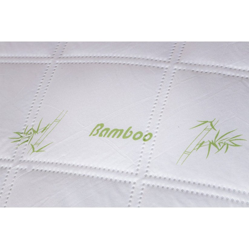 Nahaufnahme der Steppung und des Bamboo-Aufdrucks am Zelesta BambooPillow